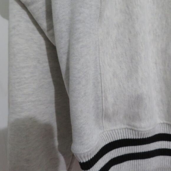 Champion Women Sz S Gray Reverse Weave Crewneck Sweatshirt Ribbed Stripes - Picture 5 of 7